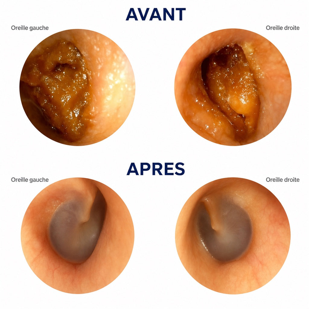 Avant et après : les deux conduits vus à la caméra